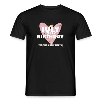 Juillet est mon anniversaire Oui Tout le mois Né en - T-shirt homme - noir - Devant - AI Model Male 178 light (178cm)
