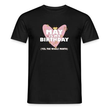 Mai est mon anniversaire Oui Tout le mois Né en mai - T-shirt homme - noir - Devant - AI Model Male 178 light (178cm)