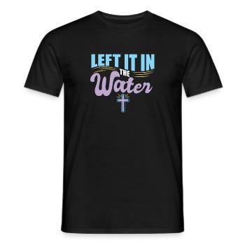L’a laissé dans l’eau baptême religieux chrétien - T-shirt homme - noir - Devant - AI Model Male 178 light (178cm)