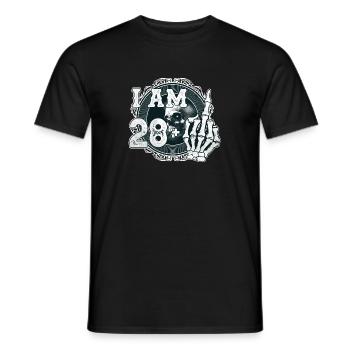 I'm 28 plus 1 middle finger Skull funny 29th - Men's T-Shirt - black - Front - AI Model Male 178 light (178cm)