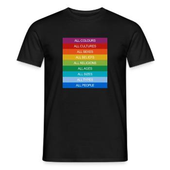Tolerance Equality Inclusion Tolerance Pride Queer - Men's T-Shirt - black - Front - AI Model Male 178 light (178cm)