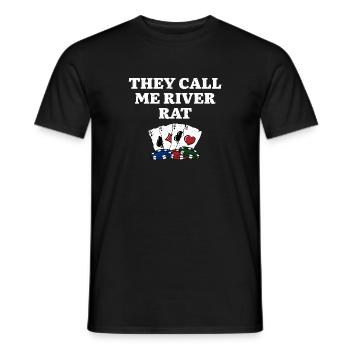 River Rat Gambler Dad Jokes Gambling Punchline - Men's T-Shirt - black - Front - AI Model Male 178 light (178cm)