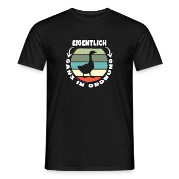gänse gänsehaltung gänsefreund gans in ordnung - Männer T-Shirt - Schwarz - Vorne - AI Model Male 178 light (178cm)
