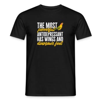Molinasittich Perroquet Oiseau Perruche du Soleil - T-shirt homme - noir - Devant - AI Model Male 178 light (178cm)