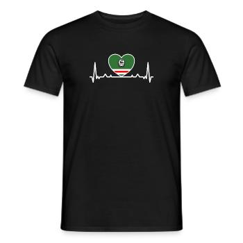 Chechnya Chechen Tschetschenien Herzschlag Heart - Männer T-Shirt - Schwarz - Vorne - AI Model Male 178 light (178cm)