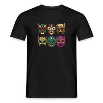 Masken der Legenden - Retro Lucha Libre - Männer T-Shirt - Schwarz - Vorne - AI Model Male 178 light (178cm)