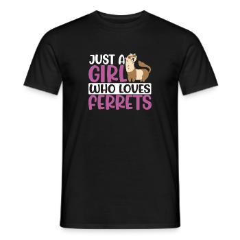 Cute Just A Girl Who Loves Ferrets Women Funny Wea - Men's T-Shirt - black - Front - AI Model Male 178 light (178cm)