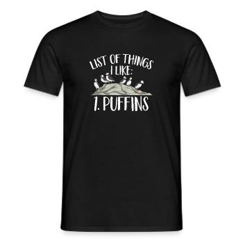 puffin puffin auke birds Lunde - Men's T-Shirt - black - Front - AI Model Male 178 light (178cm)