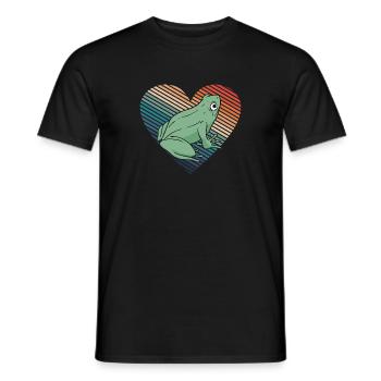 Herpetologist Retro Amphibian Vintage Heart Frog - Männer T-Shirt - Schwarz - Vorne - AI Model Male 178 light (178cm)