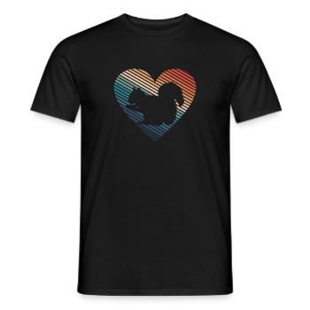 Rodent Squirrel Vintage Heart Retro Forest Animal - Men's T-Shirt - black - Front - AI Model Male 178 light (178cm)