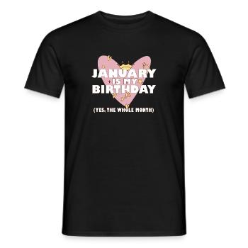 Janvier est mon anniversaire Oui tout le mois né - T-shirt homme - noir - Devant - AI Model Male 178 light (178cm)
