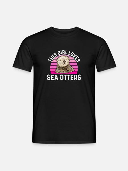 Seeotter - Männer T-Shirt - Schwarz