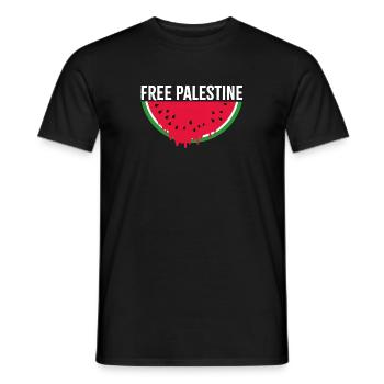 Free Palestine bloody melon - Men's T-Shirt - black - Front - AI Model Male 178 light (178cm)