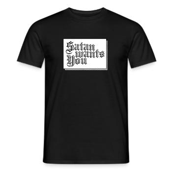 Satan wants you - Men's T-Shirt - black - Front - AI Model Male 178 light (178cm)