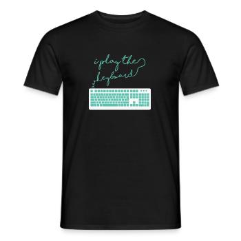 I play the Keyboard funny Programmer Hacker - Männer T-Shirt - Schwarz - Vorne - AI Model Male 178 light (178cm)