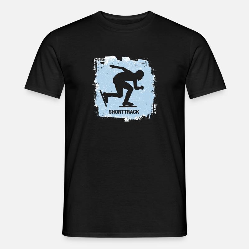 shorttrack eisschnelllauf - Männer T-Shirt - Schwarz