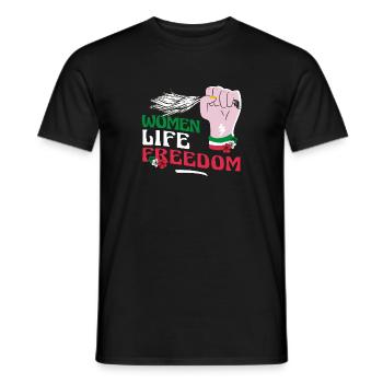 Cute Iranian Women - Women Life Freedom - Men's T-Shirt - black - Front - AI Model Male 178 light (178cm)