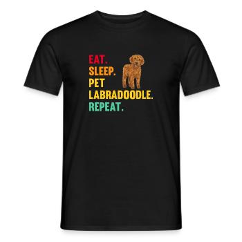 Labradoodle Dog - Men's T-Shirt - black - Front - AI Model Male 178 light (178cm)