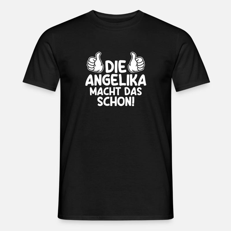 Angelika - Männer T-Shirt - Schwarz