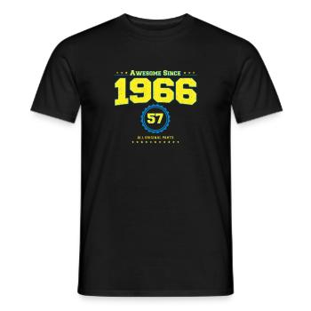 Super chemise 1966 pour hommes femmes 57 ans 57ème - T-shirt homme - noir - Devant - AI Model Male 178 light (178cm)