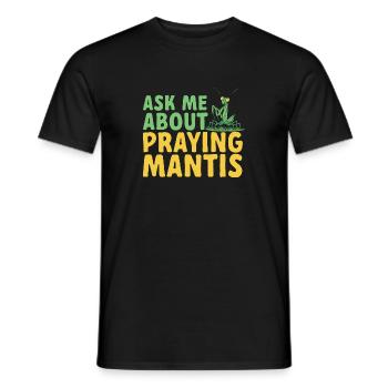 Mante religieuse, collectionneur d’insectes, entomologiste - T-shirt homme - noir - Devant - AI Model Male 178 light (178cm)