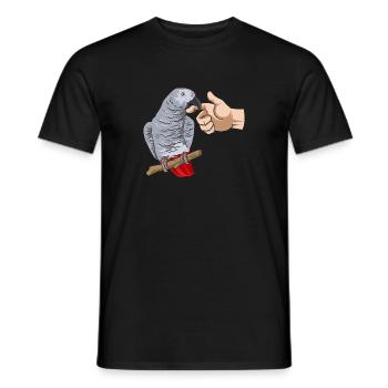 Graupapagei African Grey Parrot Papagei - Männer T-Shirt - Schwarz - Vorne - AI Model Male 178 light (178cm)