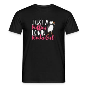 puffin puffin auke birds Lunde - Men's T-Shirt - black - Front - AI Model Male 178 light (178cm)