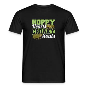 Frog Hoppy Heart Croaky Souls Toad Amphibian Herpe - T-shirt homme - noir - Devant - AI Model Male 178 light (178cm)
