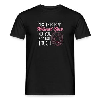 Curly Hair Afro Curls Natural Hair - Men's T-Shirt - black - Front - AI Model Male 178 light (178cm)