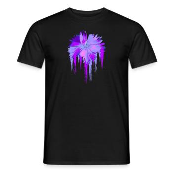 Lila Blume - Männer T-Shirt - Schwarz - Vorne - AI Model Male 178 light (178cm)