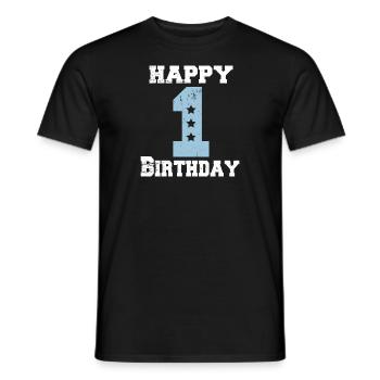 Joyeux 1 cadeau d'anniversaire premier anniversaire - T-shirt homme - noir - Devant - AI Model Male 178 light (178cm)