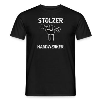 STOLZER HANDWERKER I HANDWERK I MEISTER - Männer T-Shirt - Schwarz - Vorne - AI Model Male 178 light (178cm)