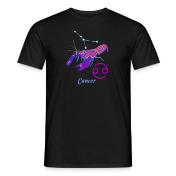 Zodiac sign Cancer, constellation Cancer, Crayfish - Men's T-Shirt - black - Front - AI Model Male 178 light (178cm)