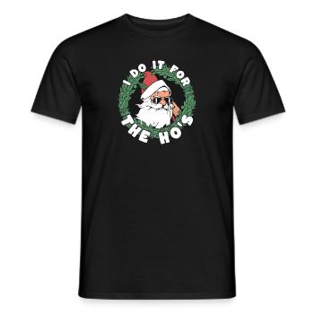 I Do It For The Ho ́s Santa Claus Santa Claus - Men's T-Shirt - black - Front - AI Model Male 178 light (178cm)