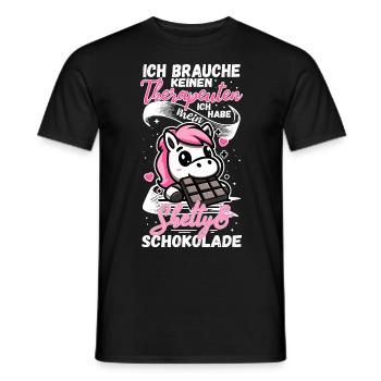 Funny Horse Saying Therapist Shetty Pony - Men's T-Shirt - black - Front - AI Model Male 178 light (178cm)