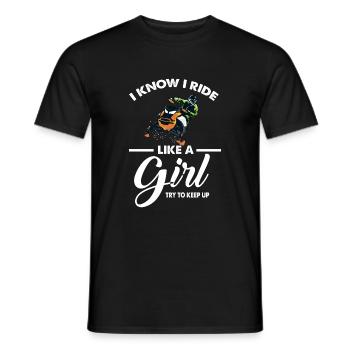 Balade en motoneige citation amusante comme une fille Wi - T-shirt homme - noir - Devant - AI Model Male 178 light (178cm)