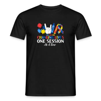 Changing Lives One Session At A Time ABA - Männer T-Shirt - Schwarz - Vorne - AI Model Male 178 light (178cm)