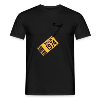 Anniversaire T-shirt 1974 - T-shirt homme - noir - Devant - AI Model Male 178 light (178cm)