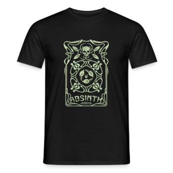 Absinth T Shirt La Fée Verte Art Nouveau Shabby - Männer T-Shirt - Schwarz - Vorne - AI Model Male 178 light (178cm)