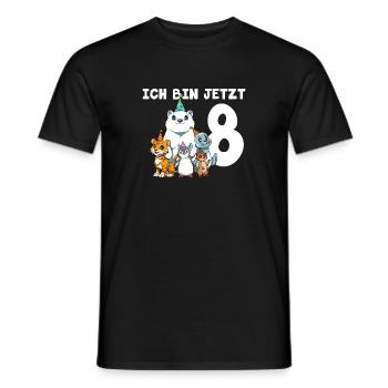 8 Geburtstag Zootiere Kinder - 8 Jahre Junge - Männer T-Shirt - Schwarz - Vorne - AI Model Male 178 light (178cm)