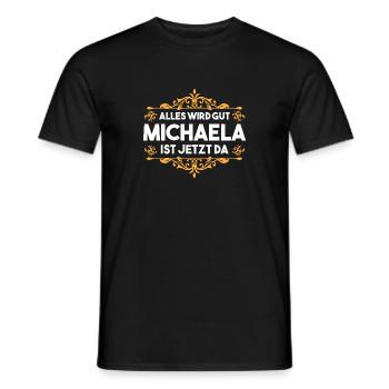 Michaela - Männer T-Shirt - Schwarz - Vorne - AI Model Male 178 light (178cm)