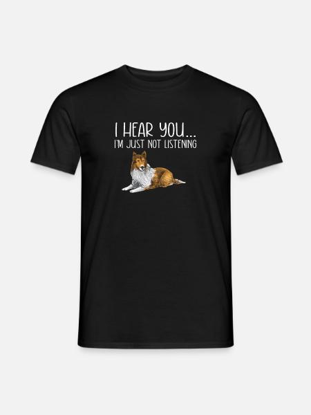 Langhaarcollie Rough Collie Hund - Mænd T-shirt - sort