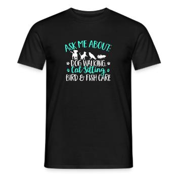Pet Sitting Cat Dog Pet Sitter - Men's T-Shirt - black - Front - AI Model Male 178 light (178cm)