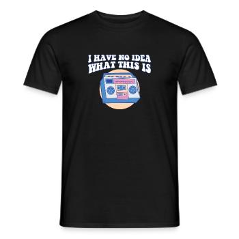 I Have No Idea What This Is 70s 80s Aesthetic - Men's T-Shirt - black - Front - AI Model Male 178 light (178cm)