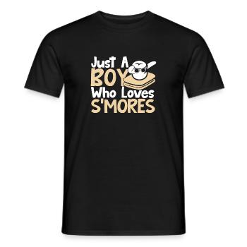 Just A Boy Who Loves Smores Camping Men Dabbing Ma - Männer T-Shirt - Schwarz - Vorne - AI Model Male 178 light (178cm)