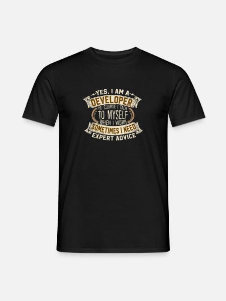 Yes I Am A Developer Expert Advice Motif - Men's T-Shirt - black