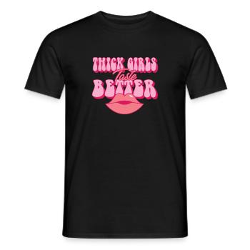 Les filles épaisses ont meilleur goût potelé grandes filles curvy - T-shirt homme - noir - Devant - AI Model Male 178 light (178cm)