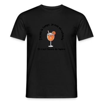 j'ai pas le temps je suis en retraite - T-shirt homme - noir - Devant - AI Model Male 178 light (178cm)