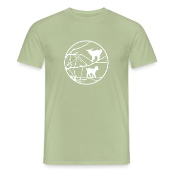 Ziegen im Baum | Goats in a tree - Männer T-Shirt - Sage - Vorne - AI Model Male 178 light (178cm)