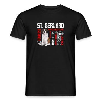 St. Bernard St. Bernard Dog Dog - Men's T-Shirt - black - Front - AI Model Male 178 light (178cm)